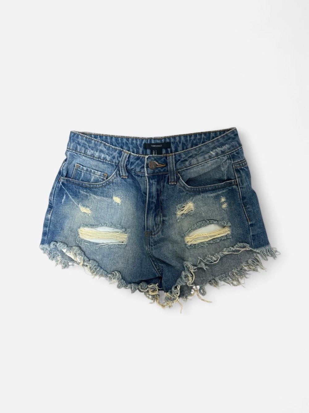 Forever 21 Distressed Blue Denim Cutoff Shorts